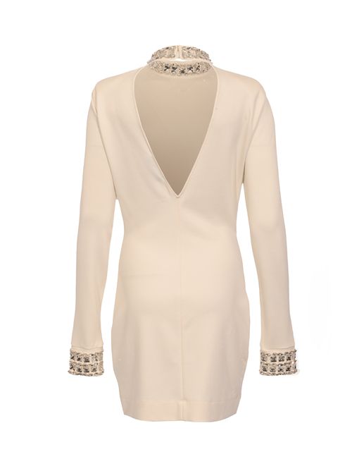 Abito in jersey di viscosa con ricamo gioiello Chalk BLUGIRL | RF5278 J476214300